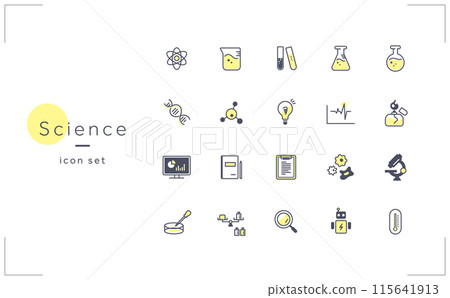 科學圖標素材集(黃色) 科學圖標素材集(黃色) 115641913