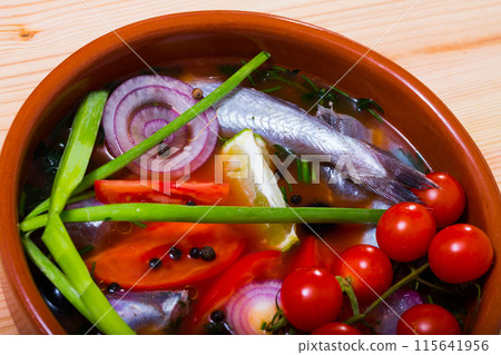Fisherman soup of blue whiting 115641956