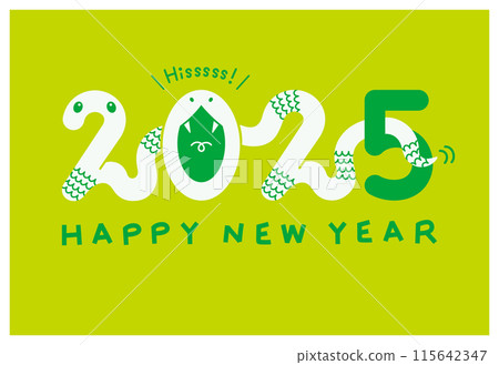 New Year's card 2025 Reiwa 7 Year of the Snake Pop text space New Year's card 2025 Reiwa 7 Year of the Snake Pop text space 115642347