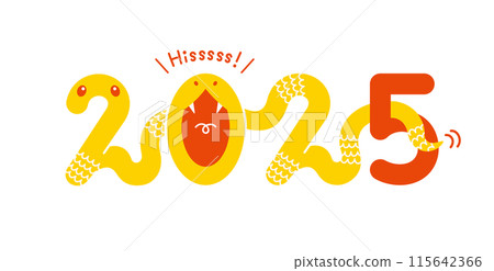 2025, Year of the Snake New Year's card material - Snake illustration motif 2025, Year of the Snake New Year's card material - Snake illustration motif 115642366