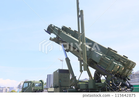 Patriot missile launcher, anti-aircraft missile, Air Self-Defense Force equipment Patriot missile launcher, anti-aircraft missile, Air Self-Defense Force equipment 115642875