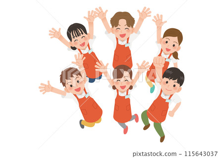 Jumping cashier 115643037