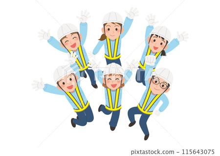 交通維修工人跳躍 115643075