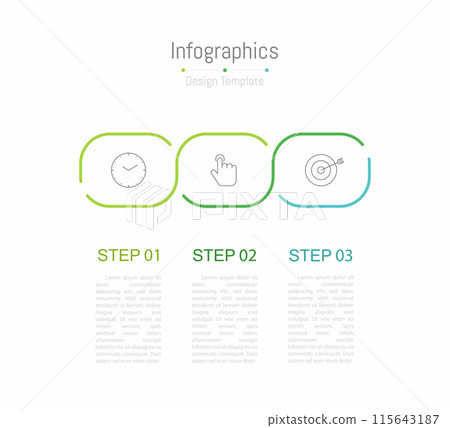 Infographic 3 options design elements for your business data. Vector Illustration. 115643187