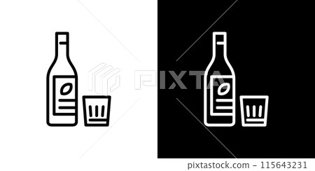 簡單的燒酒線圖標 簡單的燒酒線圖標 115643231