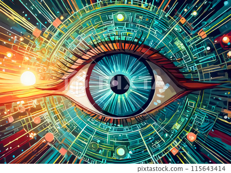 Staring Eye Abstract Background 115643414