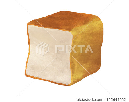 水彩風格的一條麵包插圖 115643632