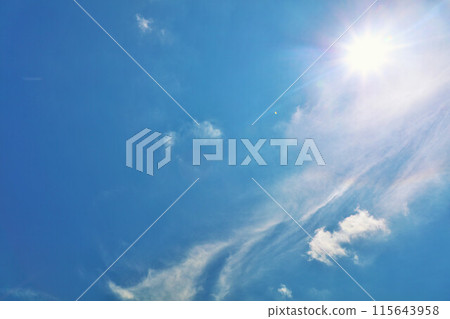 Autumn blue sky, clouds and sun Autumn blue sky, clouds and sun 115643958