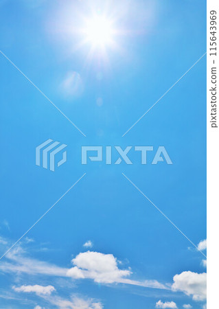 Autumn blue sky, clouds and sun Autumn blue sky, clouds and sun 115643969