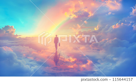 迷失在夢想世界AI圖像中的男商人 115644157