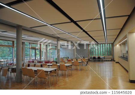 German school Modern school canteen with chairs and tables 115645020