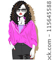 Woman with sunglasses and red lipstick 115645588
