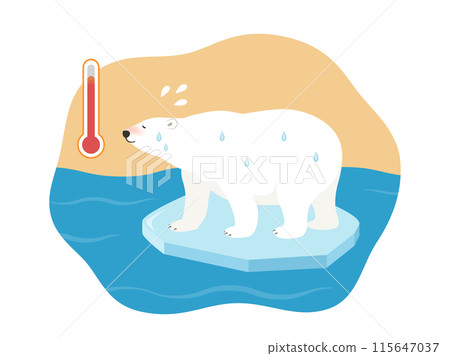Global warming image_polar bear on ice_vector illustration Global warming image_polar bear on ice_vector illustration 115647037