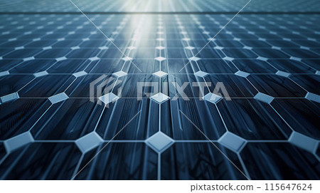 AI-generated item. Solar panel with rays of light.	 115647624