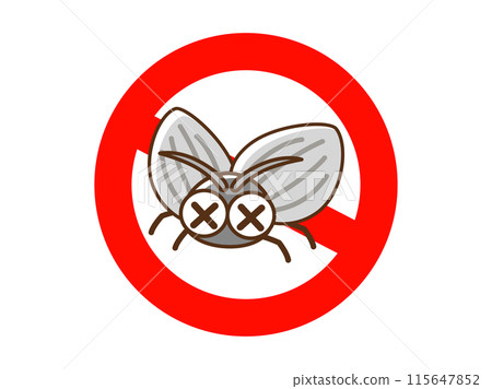 害蟲_禁止標記插圖_蒼蠅 115647852