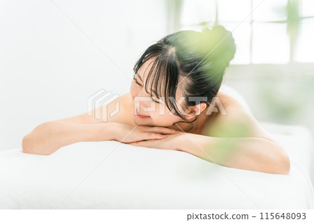 去美容院、水療中心和休閒沙龍的年輕女性、美容師和治療師 去美容院、水療中心和休閒沙龍的年輕女性、美容師和治療師 115648093
