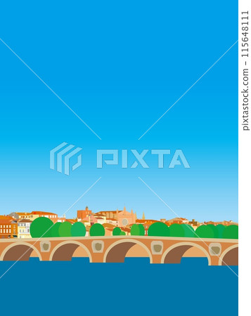 Toulouse, Pont Neuf, Garonne River, France 115648111