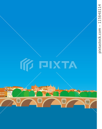 Toulouse, Pont Neuf, Garonne River, France 115648114