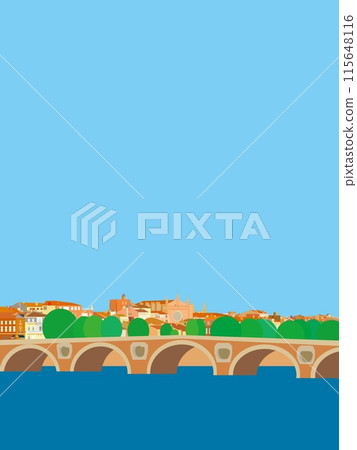 Toulouse, Pont Neuf, Garonne River, France 115648116