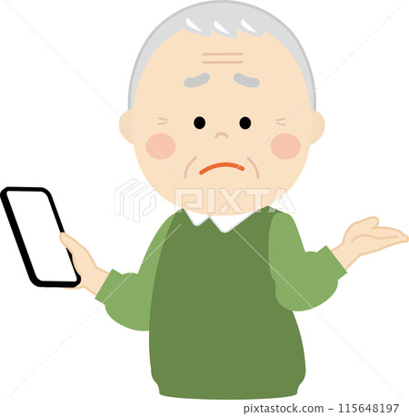 不知道如何操作智慧型手機的老人 115648197