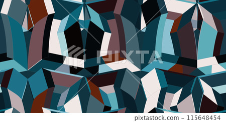 Seamless geometric pattern.. 3D pattern background. Abstract geometric texture design. Vector illustration. Seamless geometric pattern.. 3D pattern background. Abstract geometric texture design. Vector illustration. 115648454