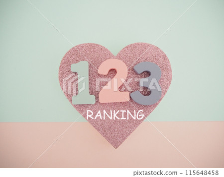 Heart with the word ranking and the number 123 Heart with the word ranking and the number 123 115648458