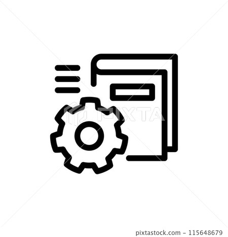 Technical documentation line icon. Editable stroke vector illustration Technical documentation line icon. Editable stroke vector illustration 115648679