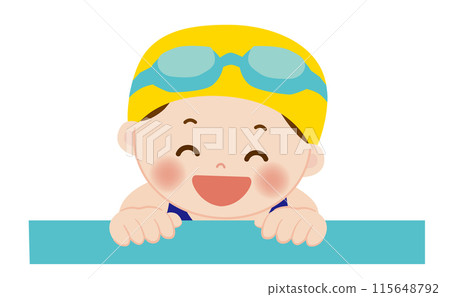 Summer children's swimming illustration 115648792