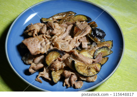 Stir-fried miso with eggplant and pork Stir-fried miso with eggplant and pork 115648817