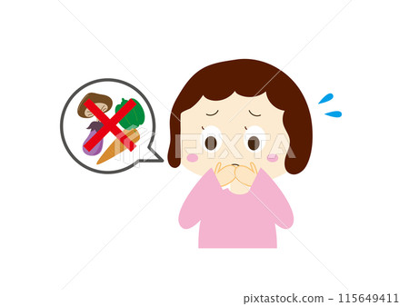 A girl who dislikes certain foods 115649411