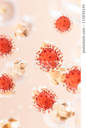 Transparent virus with microscopic background, 3d 115650145
