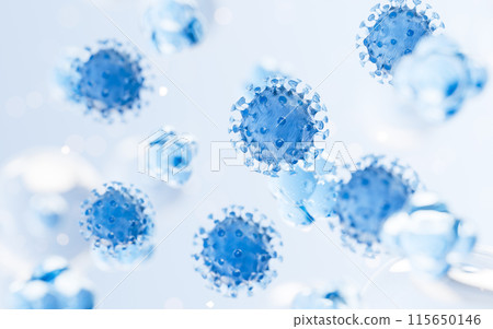 Transparent virus with microscopic background, 3d 115650146