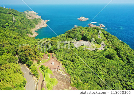 Aerial view of Hososhima Island in Hyuga City 115650305