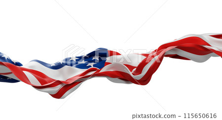 USA or American flag isolated on white background 3D render 115650616