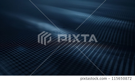 Dark, wavy, textured surface with abstract light patterns. 115650872