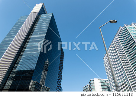 Cityscape surrounded by buildings 115651118