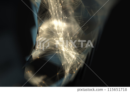 Glowing lines with shiny particles, dark geometry Glowing lines with shiny particles, dark geometry 115651718