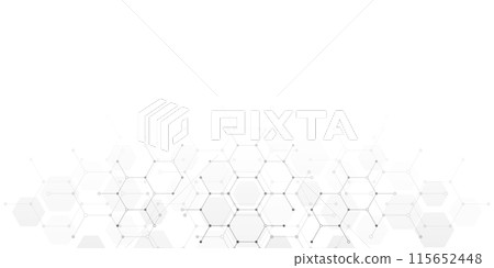 Abstract design element with geometric background of hexagons shape pattern 115652448