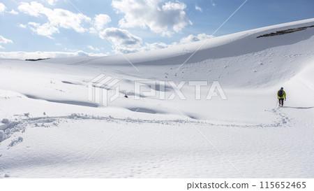 Image of snowshoe trekking Snow scene of Tottori Sand Dunes 115652465