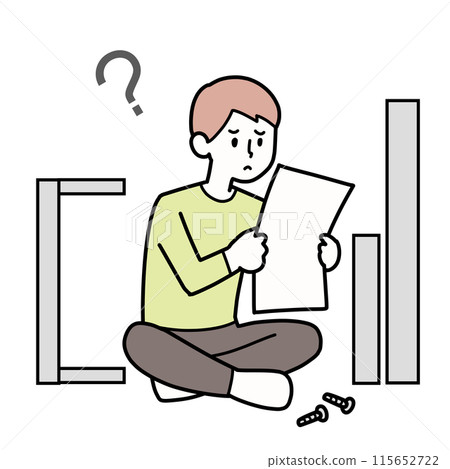 Man trying to assemble furniture 115652722