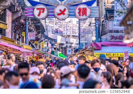 Tokyo cityscape in Japan Inbound tourism is back... Ameyoko is bustling with foreign tourists = May 3, 2024 115652948