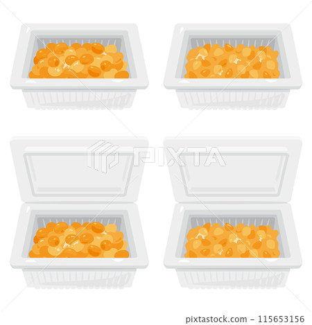 Whole natto and crushed natto in a pack Whole natto and crushed natto in a pack 115653156
