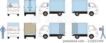 Light truck image illustration front side back driver 115653340