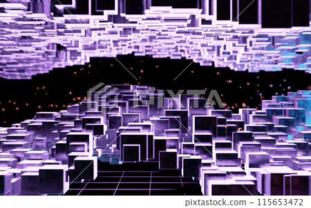Cubic cyberpunk space, conceptual geometry Cubic cyberpunk space, conceptual geometry 115653472