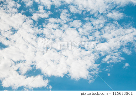 Fluffy clouds on blue sky during day. Copy space Fluffy clouds on blue sky during day. Copy space 115653861