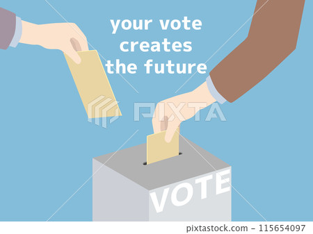 Vector illustration of voting in a ballot box 115654097
