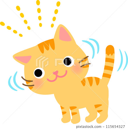 A happy cat rubbing its head 115654327
