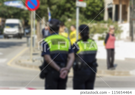 Creative story on the topic of public safety with blurred surface Creative story on the topic of public safety with blurred surface 115654464
