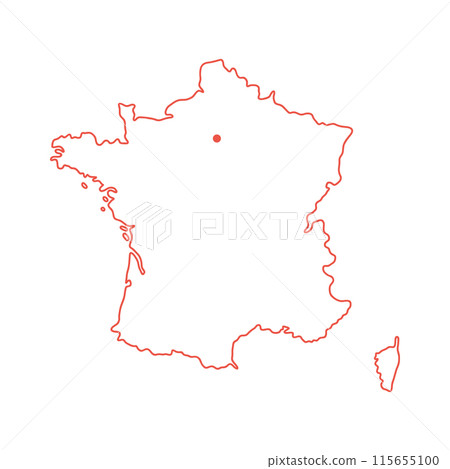 A simple map of France - A stylish and cute map with the capital Paris marked in red A simple map of France - A stylish and cute map with the capital Paris marked in red 115655100