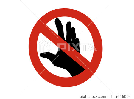 禁止手標記紅色圖標 禁止手標記紅色圖標 115656004